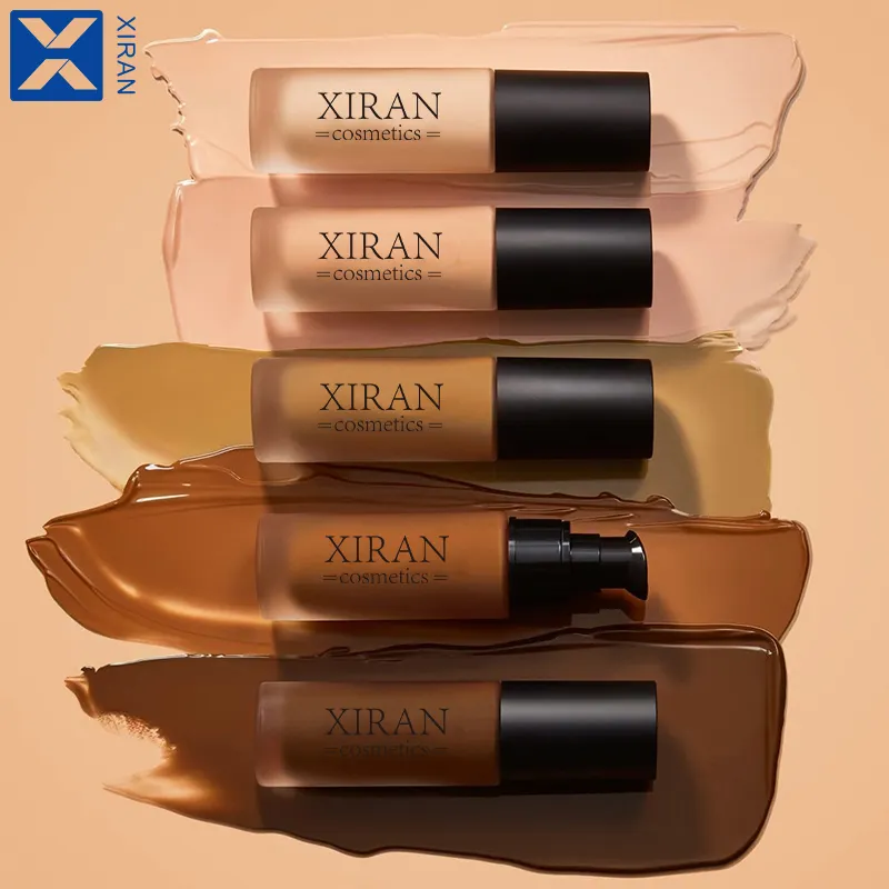 Full Coverage Organic Vegan Waterproof Liquid Foundation Private Label Makeup Matte Liquid Foundation For Black Skin Women