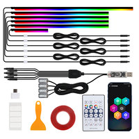 Intérieur Universel de Voiture Acrylique Fibre Optique RGB Symphonie Chasing Led App Télécommande Lumière Ambiante Décoration Atmosphère Lumière