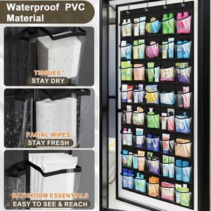 Over The Door Shoe Organizer 40 Pockets Clear PVC Hanging Storage For Closet Bathroom Multifunctional Foldable Lightweight - Product Image 5