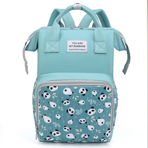Sac à dos jaune à imprimé panda mignon avec fermeture éclair, poignée souple, matériau en polyester isolé, utilisation quotidienne, sac à dos pour femmes - Product Image 4