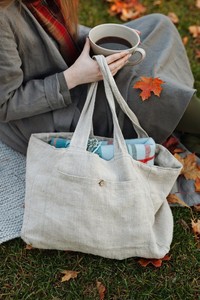 Bolsas de lino clásicas naturales ecológicas para marketing comercial - Product Image 2