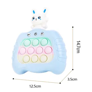 Cartoon Rabbit Squeeze Stress Relief Toy Fidget Pressure Musical Quick Push Light Up Pop Game Console Toy For Kids