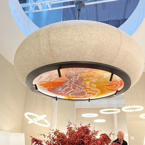 Chinese Style Round Chandelier Led Anti Glare Hotel Restaurant <b>Lighting</b> Fixture 220V - Product Image 1
