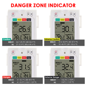 เครื่องวัดอุณหภูมิแบบดิจิตอลพกพา 2-in-1 พร้อมจอ LCD แสดงผลแบบ Wet Bulb Globe Temp Meter ความละเอียด 0.1C/F พร้อมเสียงเตือน - Product Image 3