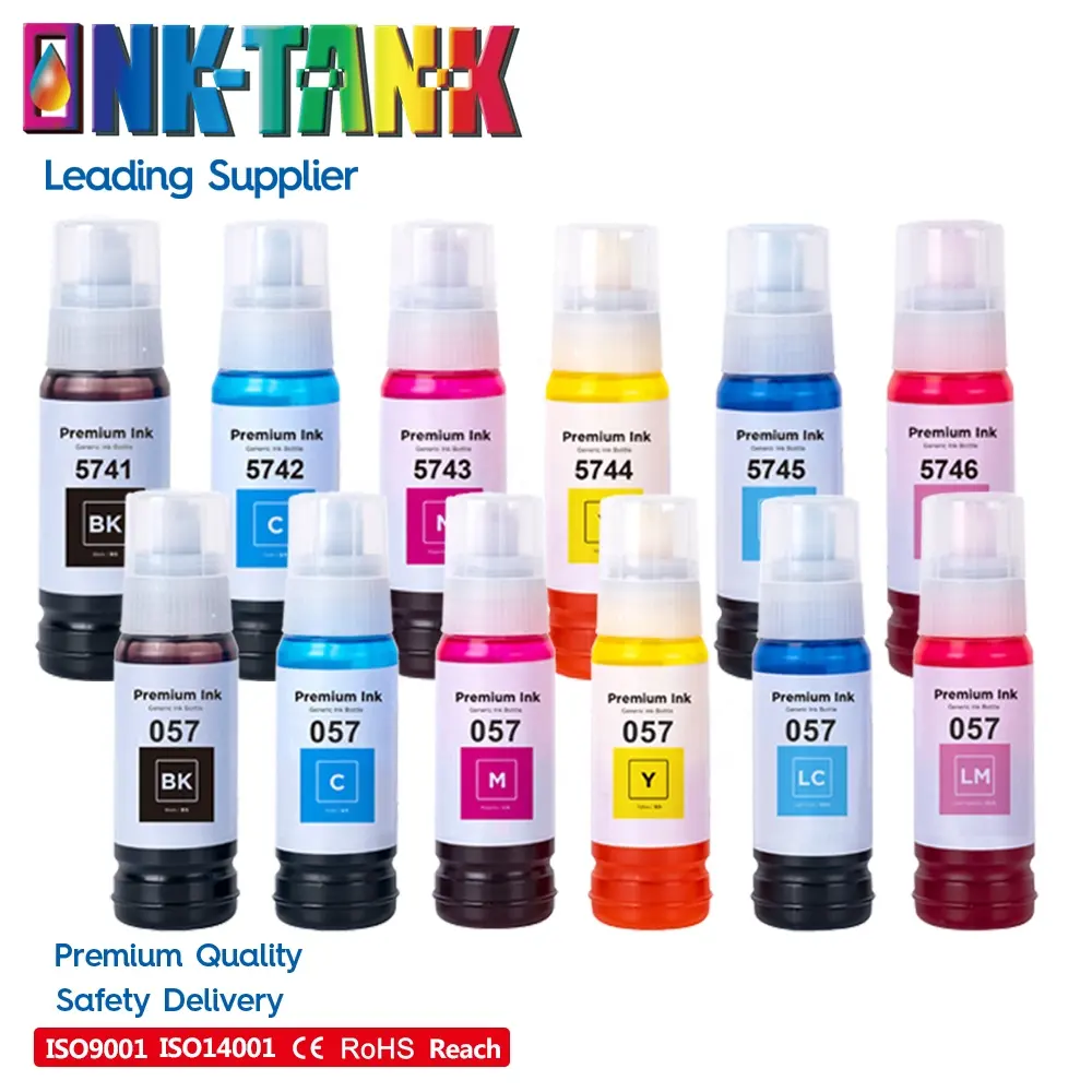 INK-TANK 056 057 107 108 574 Premium Compatible Color Water Based Bottle Refill Dye Ink For Epson L8050 L8058 Printer