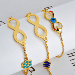 Pulsera al por Mayor de Acero Inoxidable 2022, Chapada en Oro de 18K, Religiosa, Ajustable, con Dije de Infinito - Product Image 3