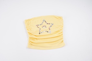 เสื้อเกาะอกสีพื้นสำหรับสาวหวานน่ารัก พร้อมตกแต่งกระดุมรูปดาว - Product Image 2