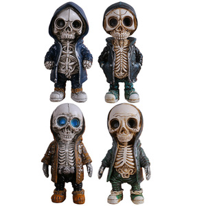 Adornos creativos con forma de calavera, accesorios decorativos para Halloween, diseño de escena espeluznante, figuras decorativas para escritorio - Product Image 5
