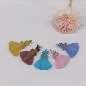 Glass essential oil bottle shell pendant necklace