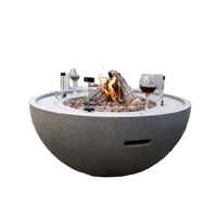 Table de foyer extérieur ronde en gaz pour jardin