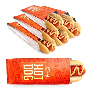 定制外卖防油烤肉串热狗三明治汉堡包装铝箔内衬纸袋快餐袋