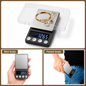 Balance numérique de poche pour bijoux en diamant, vente en gros d'usine, 500g 0.01g, acier inoxydable, capacité 1kg - Product Image 3
