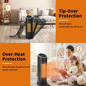 Power over heat tip over Safety protectionPowered Portable Little Electric Ceramic Infrared Ceramic Tower Space Heater - Product Image 3