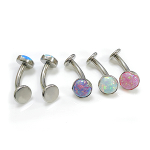 Grosir 14G/16G <span class=keywords><strong>Titanium</strong></span> Opal Micro Dermal Anchor Top tindik modis ASTM F136 pusar cincin emas Plating Fashion tubuh - Product Image 3