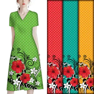 Henry yeni Rayon baskılı kumaşlar malezya tarzı 100% Islander giyim için viskon büyük kırmızı çiçek kumaş