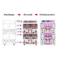 Distributeur automatique de capsules multi-armoires Gacha Gachapon avec paiement par jetons, QR code et carte de crédit