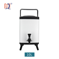 Baril à thé au lait Queenwins QH-B2006 en acier inoxydable 304, double isolation, argent/noir/rouge/blanc, pour usage au bureau