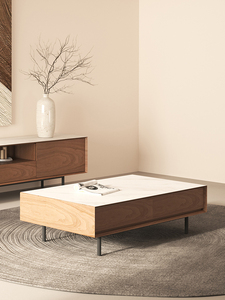 New Fashion Living Room Furniture Walnut square <strong>Coffee</strong> <strong>Table</strong> Fashion Solid Wood <strong>Coffee</strong> <strong>Table</strong> with Large Storage - Product Image 2