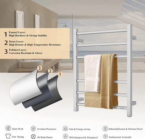 Sèche-serviettes électrique <span class=keywords><strong>mural</strong></span> en acier inoxydable 304 <span class=keywords><strong>de</strong></span> Nouvelle-Zélande avec 4 barres et une longueur <span class=keywords><strong>de</strong></span> 640 mm - Product Image 6