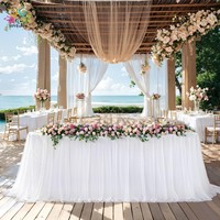 Jupe tutu en mousseline de soie pour fête d'anniversaire et banquet d'hôtel et nappe de mariage ensemble de décoration de table à gâteaux