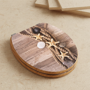 Juego de Baño Moderno <span class=keywords><strong>Universal</strong></span>, Inodoro con Frente Cerrado de Madera, Forma Redonda, Asiento de Inodoro con Cierre Suave - Product Image 1