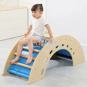 Moetry legno Montessori Piklers arco sedia a dondolo bambini telaio da arrampicata Indoor con scivolo a rampa