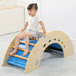 Moetry madera Montessori Piklers arco mecedora niños Marco de escalada interior con rampa deslizante - Product Image 1