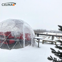 Telescelina — tente dôme d'extérieur étanche, transparente, en plastique, résistante à l'eau, pour jardin, facile à assembler