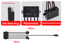 Câble répartiteur d'alimentation SAE, convertisseur DC8-32V, adaptateur de charge rapide, multi-ports SAE vers USB, cordon de charge pour moto, panneau solaire