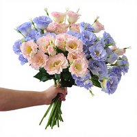 5 Tangkai Bunga Eustoma Buatan Warna Pink |   Dekorasi Rumah & Pernikahan Sutra 50cm
