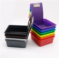 Boîtes de travail colorées en plastique, boîtes de rangement, boîtes de transport pour outils de laboratoire dentaire avec support à clip