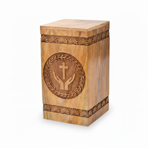 โกศเผาไม้สำหรับงานศพชายและหญิงโกศทำด้วยมือทันสมัยสำหรับงานศพตกแต่ง - Product Image 1