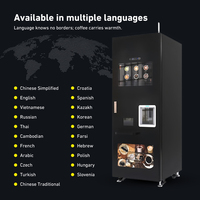 Distributeur automatique de café certifié CE, avec distribution de tasses, café fraîchement moulu, nettoyage automatique, vente directe d'usine