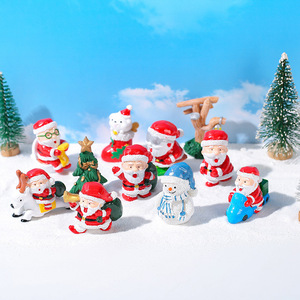 Figuras de Papá Noel, Adorno de Resina para Paisajes en Miniatura, Decoración Navideña para Interiores - Product Image 1