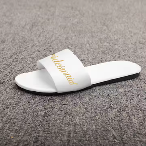 Nouvelles pantoufles de mariée en satin rouge brodé, légères, chaussures de demoiselle d'honneur assorties à la robe de mariée pour femmes - Product Image 5