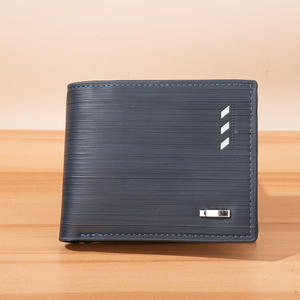 Portefeuille court de luxe en cuir de vache pour hommes fait à la main minimaliste Design personnalisé PU Polyester lettre à la mode en gros - Product Image 6