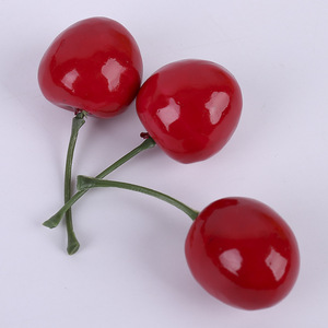 Decorazione in Schiuma Rossa da 2,5 cm, Ciliegia Artificiale Tinta, Charm per Artigianato, Statuetta Decorativa - Product Image 3