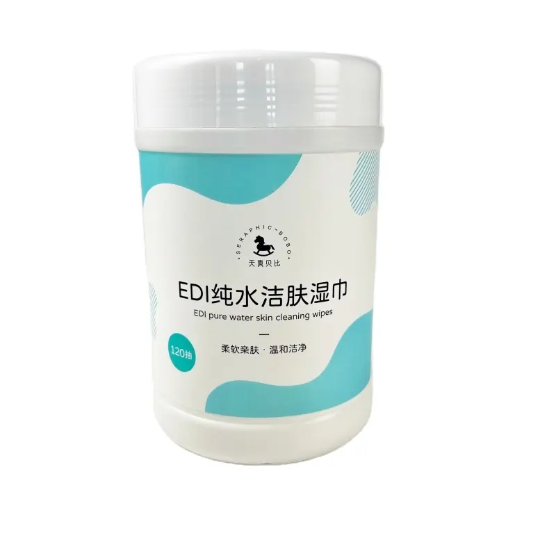 Prix de gros Personnalisation EDI Pure Water Skin Cleaning Wipes 120PCS