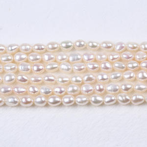 Cuentas de Agua Dulce Naturales de Zhuji, 6-7 mm, Blancas, de Doble Cara, con Orificio Recto, Estilo Barroco, para Bisutería DIY - Product Image 2