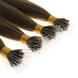 Extensiones de Cabello Nano de Plástico, Cabello Humano Virgen Remy, Negro Natural, Doble Trama, Anillas Nano Invisibles, Ligeras, Sin Daños - Product Image 1
