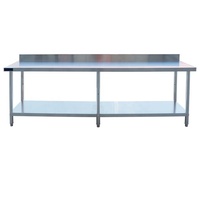 Meja Kerja Portable Stainless Steel Heavy Duty Dua Lapis untuk Dapur, Hotel, Restoran, Katering, dan Stan Luar Ruangan