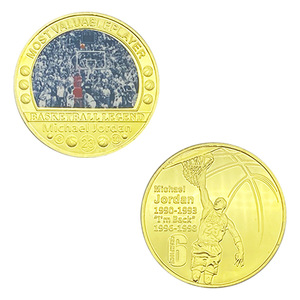 5 pièces de monnaie commémoratives en or de <span class=keywords><strong>Jordan</strong></span>, édition étoiles du basketball : plaquées or 24 carats, parfaites pour la collection ou comme cadeaux - Product Image 3