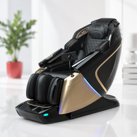 Sillón de Masaje Eléctrico de Lujo de Doble Núcleo con Cuero PU, Súper Largo, Gravedad Cero, Masaje Corporal Completo 3D, Pies y Piernas, Portátil y Plegable