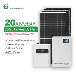 EnergyCreative 5000 ואט 10KW 20KW 40KW סט שלם פנל סולארי כוח מערכת מגורים אנרגיה סולארית לרשת את מערכת
