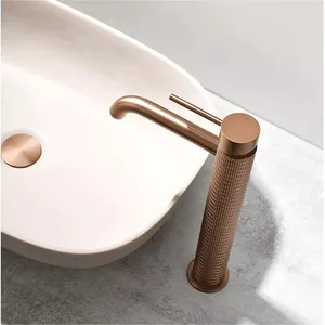 European Knurled Tall Basin Mixer Customized Cold And Hot Water Wash Basin Faucet And Mixer Tap