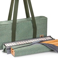 Set Mahjong Lipat Mewah Modern Baru, Tahan Lama, Ramah Lingkungan, Kapasitas Besar, Tas Penyimpanan Portabel Multifungsi untuk 4 Orang