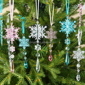 12 Piezas de Decoración Ecológica para Árbol de Navidad de Acrílico Cristalino, Adornos Colgantes de Copos de Nieve y Carámbanos, Suministros para Fiestas de Invierno - Product Image 2