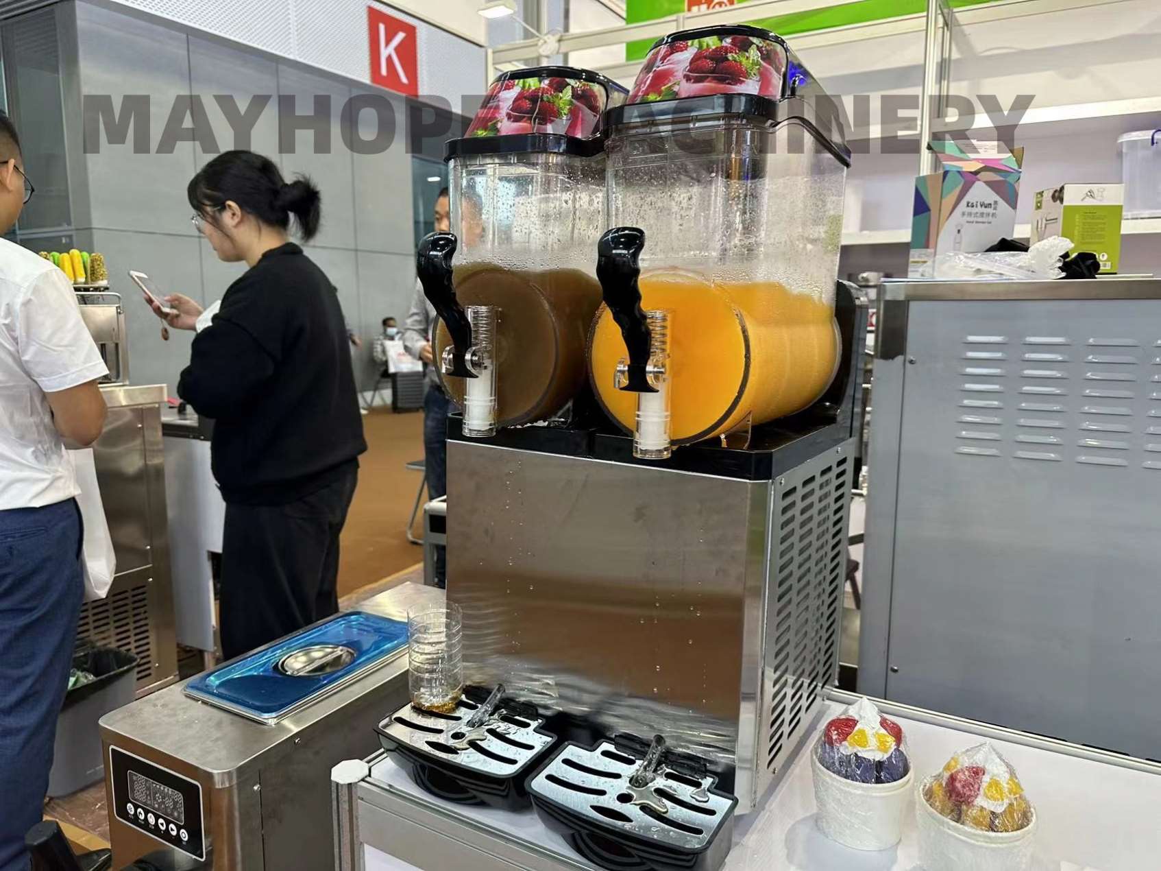 XRJ15X2 Commercial Slush Machine with Double Tanks & 12L