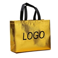 Sac fourre-tout en non-tissé laminé recyclé écologique, couleur argent or métallisé, taille standard, sac de shopping, sac de transport en non-tissé, fabrication