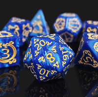 Ensemble de 7 dés polyédriques en acrylique avec motif perle violette, boîte à dés écologique et durable pour les campagnes D&D 5e et les sessions de jeu de rôle
